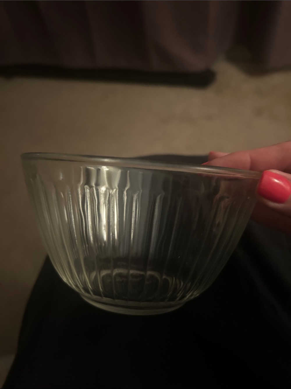 Pyrex Clear Glass Bowl with Embossed Logo